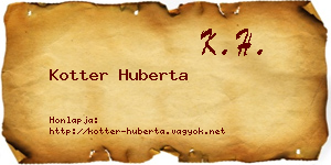 Kotter Huberta névjegykártya